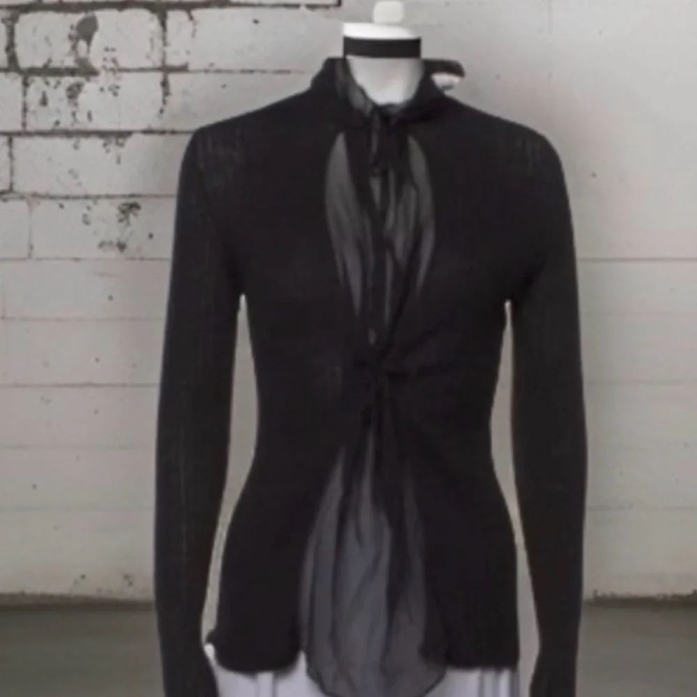 Vintage Jean Paul Gaultier Alpaca Knit & Sheer Mesh Sweater - Picture 2 of 6
